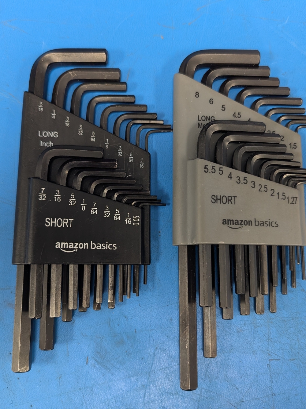 Amazon Basics Hex Key Allen Wrench Set - Black & Gray